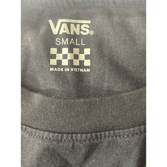 Vans Women's Black Long Sleeve T-shirt Cropped checker size Small pre-owned - Picture 9 of 11